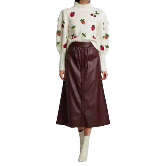 Sea Dresses & Skirts - SEA NY | Lena Faux Leather Midi Skirt NWT
